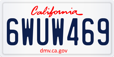 CA license plate 6WUW469