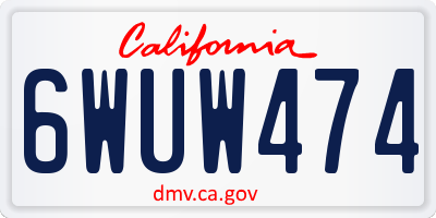 CA license plate 6WUW474