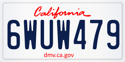 CA license plate 6WUW479
