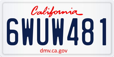 CA license plate 6WUW481