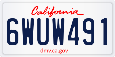 CA license plate 6WUW491