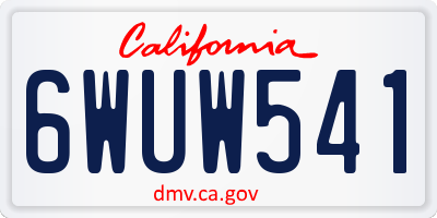 CA license plate 6WUW541