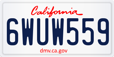 CA license plate 6WUW559