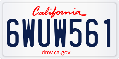 CA license plate 6WUW561