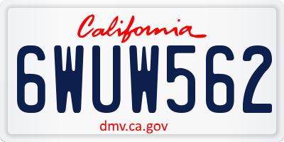 CA license plate 6WUW562