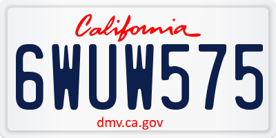 CA license plate 6WUW575