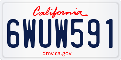 CA license plate 6WUW591