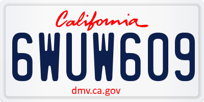 CA license plate 6WUW609