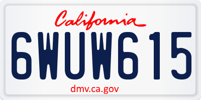 CA license plate 6WUW615
