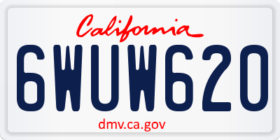 CA license plate 6WUW620