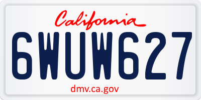 CA license plate 6WUW627