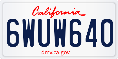 CA license plate 6WUW640