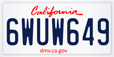 CA license plate 6WUW649