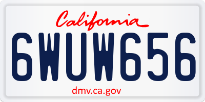 CA license plate 6WUW656