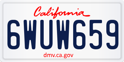 CA license plate 6WUW659