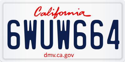 CA license plate 6WUW664