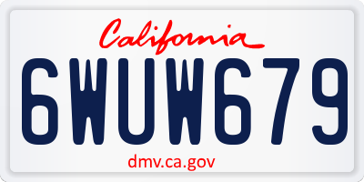 CA license plate 6WUW679