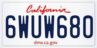 CA license plate 6WUW680