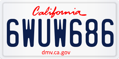 CA license plate 6WUW686
