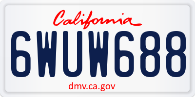 CA license plate 6WUW688