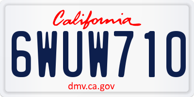 CA license plate 6WUW710