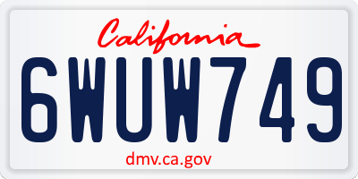 CA license plate 6WUW749