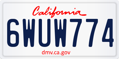 CA license plate 6WUW774