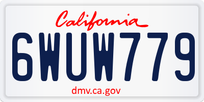 CA license plate 6WUW779