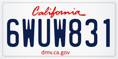 CA license plate 6WUW831