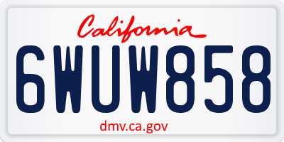 CA license plate 6WUW858