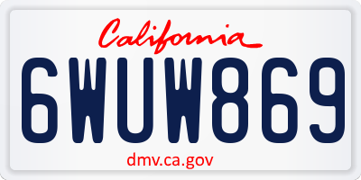 CA license plate 6WUW869
