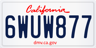 CA license plate 6WUW877