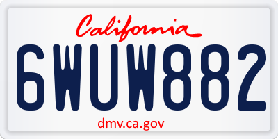 CA license plate 6WUW882