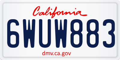 CA license plate 6WUW883