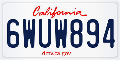 CA license plate 6WUW894
