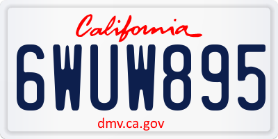 CA license plate 6WUW895