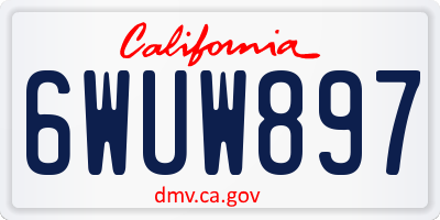 CA license plate 6WUW897