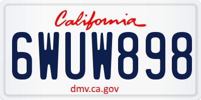 CA license plate 6WUW898