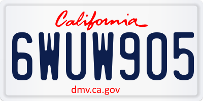 CA license plate 6WUW905