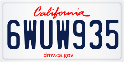 CA license plate 6WUW935