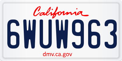 CA license plate 6WUW963