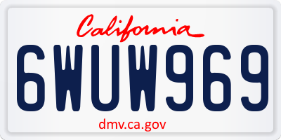 CA license plate 6WUW969