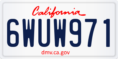 CA license plate 6WUW971