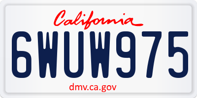 CA license plate 6WUW975