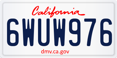 CA license plate 6WUW976