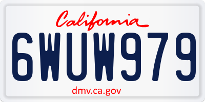 CA license plate 6WUW979