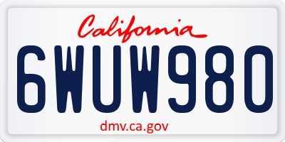 CA license plate 6WUW980