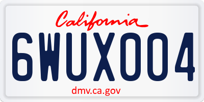 CA license plate 6WUX004