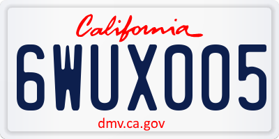 CA license plate 6WUX005