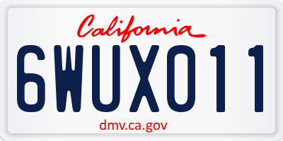 CA license plate 6WUX011